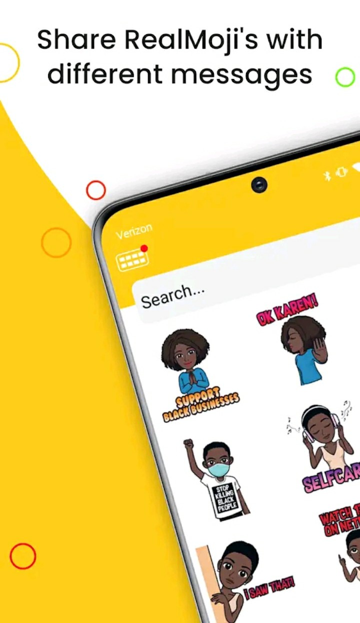 AfroMoji android application, share cool Afro emojis